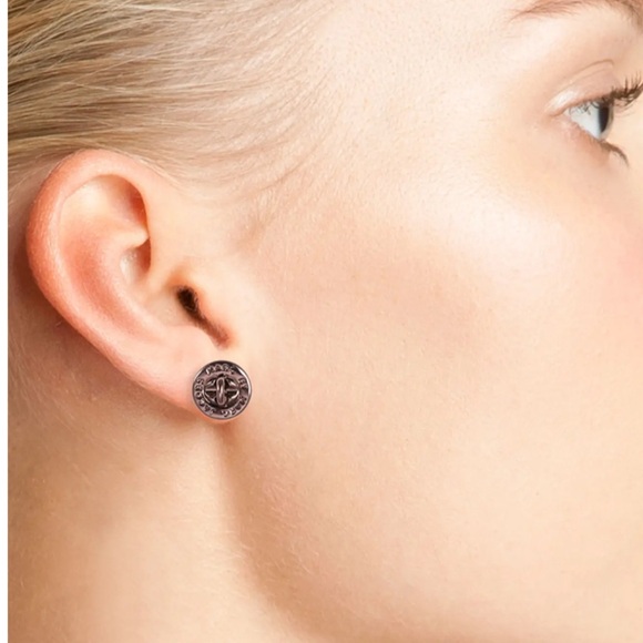 Marc By Marc Jacobs Logo Turn Lock Stud Earrings - Picture 2 of 4